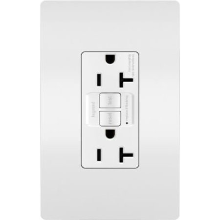 LEGRAND HOME SYSTEMS Legrand Radiant Self Test Receptacle, 20A, 125V, White 2097W